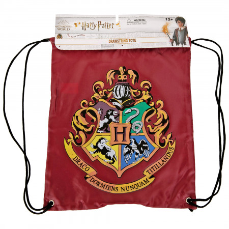 Harry Potter Hogwarts Crest Drawstring Tote Bag